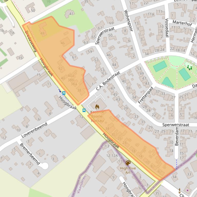 Kaart van postcodegebied 5111CT.