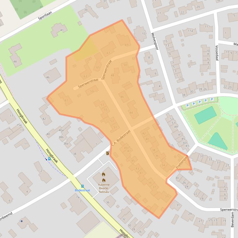 Kaart van postcodegebied 5111DL.