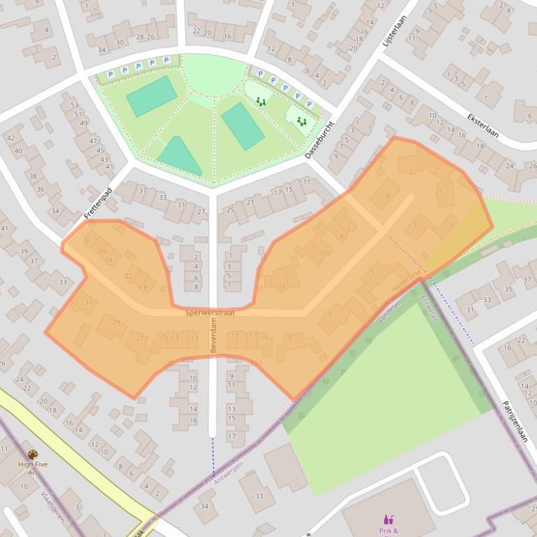 Kaart van postcodegebied 5111DM.