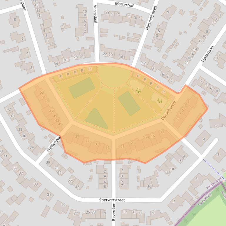 Kaart van postcodegebied 5111DR.