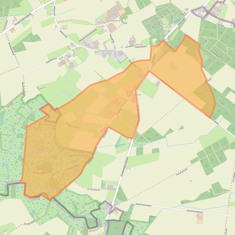 Kaart van postcodegebied 5111EE.