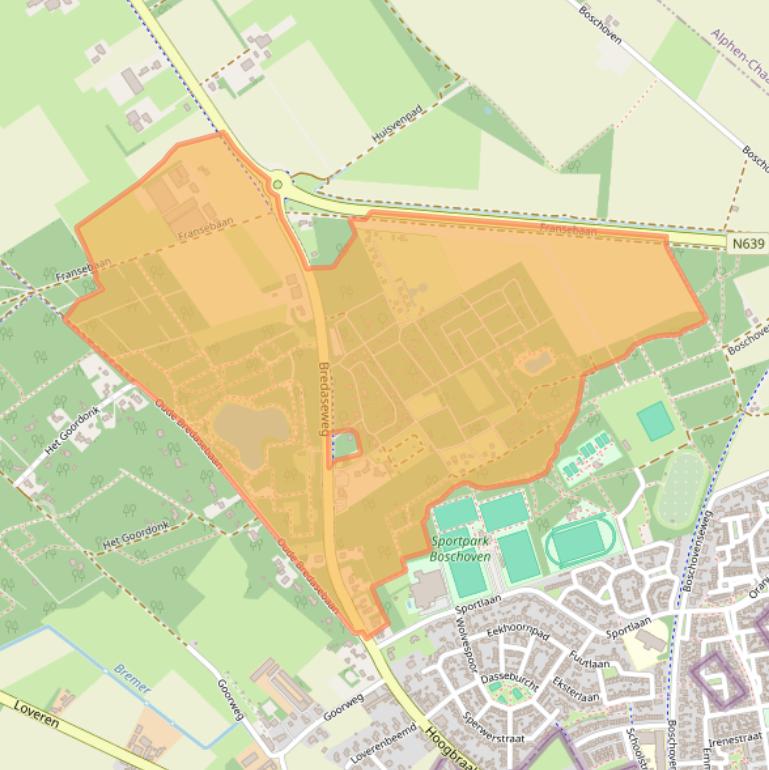 Kaart van postcodegebied 5111GC.