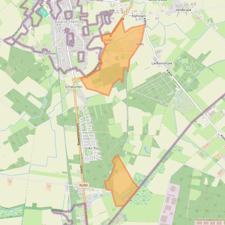 Kaart van postcodegebied 5111HC.