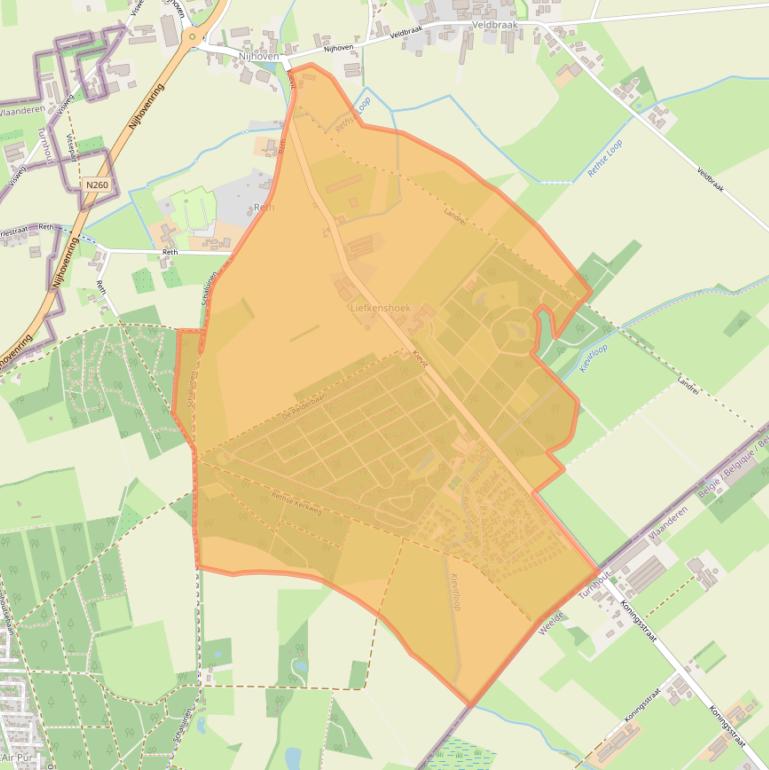 Kaart van postcodegebied 5111HD.