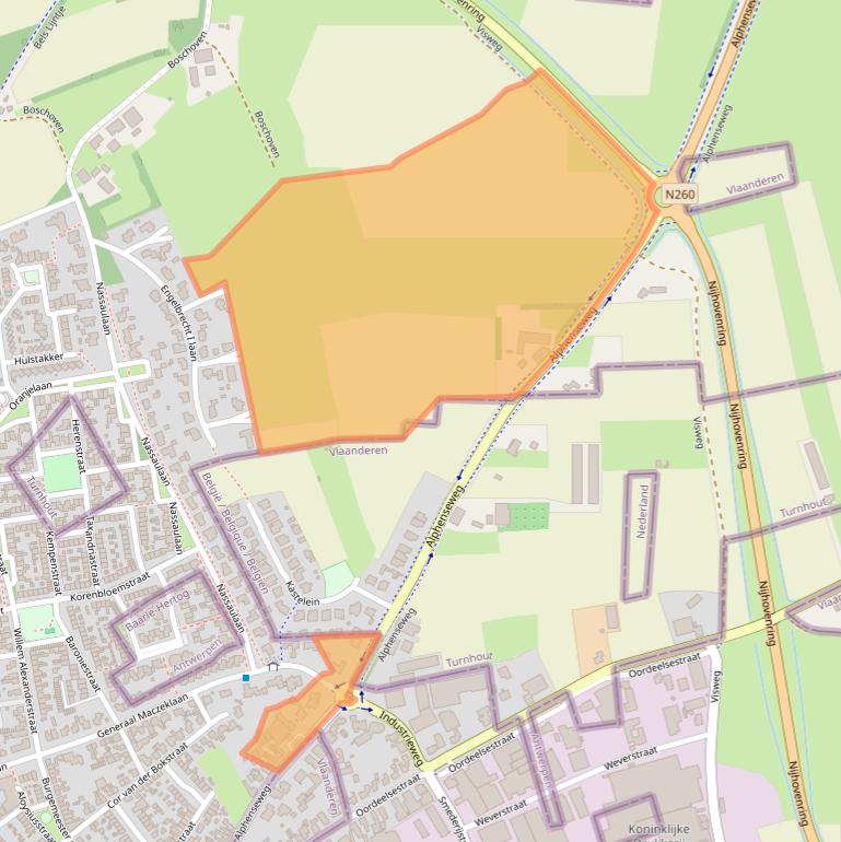 Kaart van postcodegebied 5111NB.