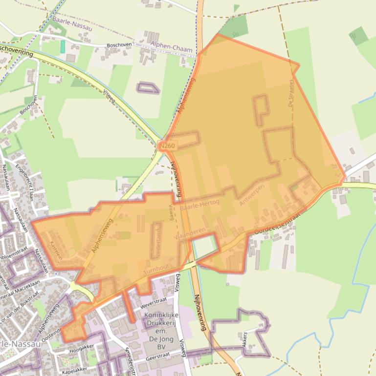 Kaart van postcodegebied 5111PA.