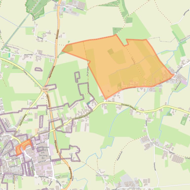 Kaart van postcodegebied 5111PB.