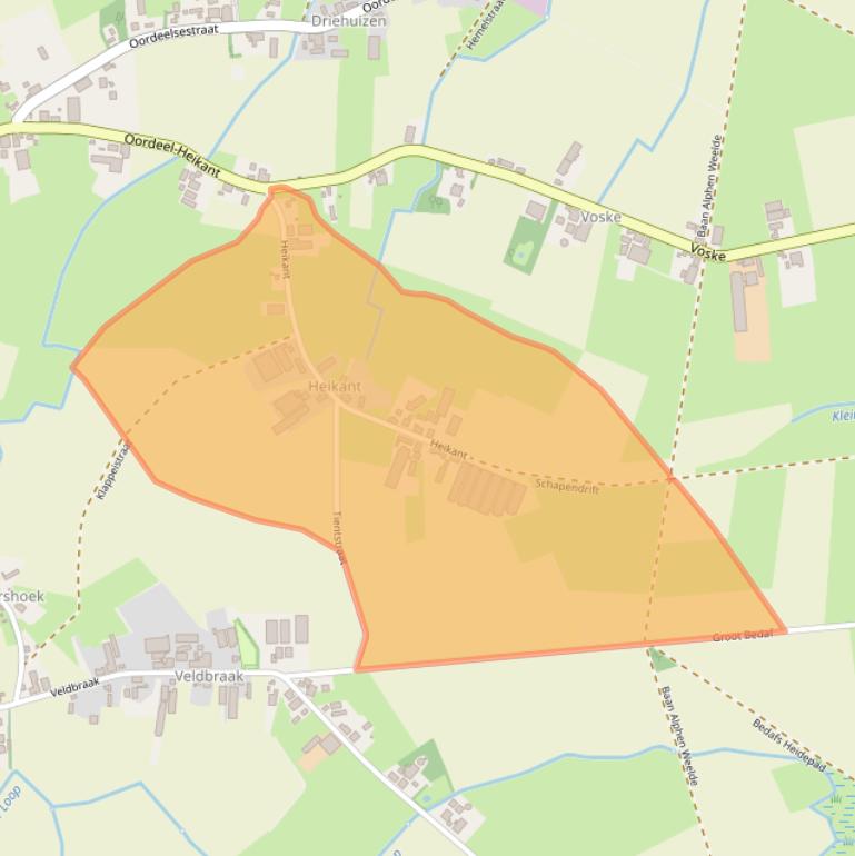 Kaart van postcodegebied 5111PD.