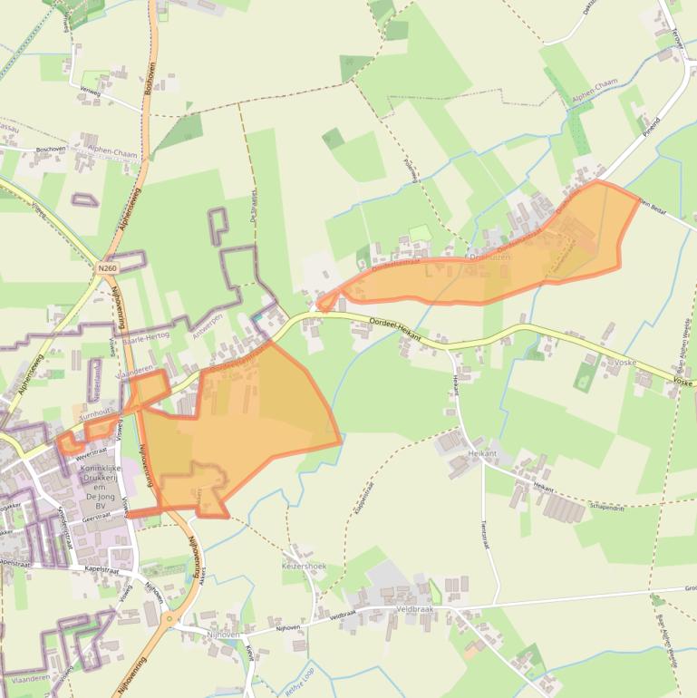 Kaart van postcodegebied 5111PL.