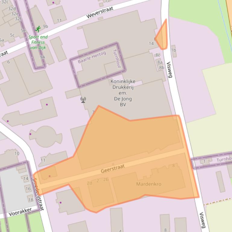 Kaart van postcodegebied 5111PS.