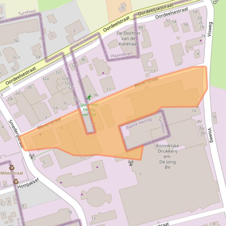 Kaart van postcodegebied 5111PW.