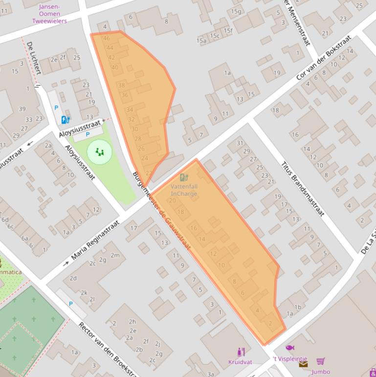 Kaart van postcodegebied 5111VB.