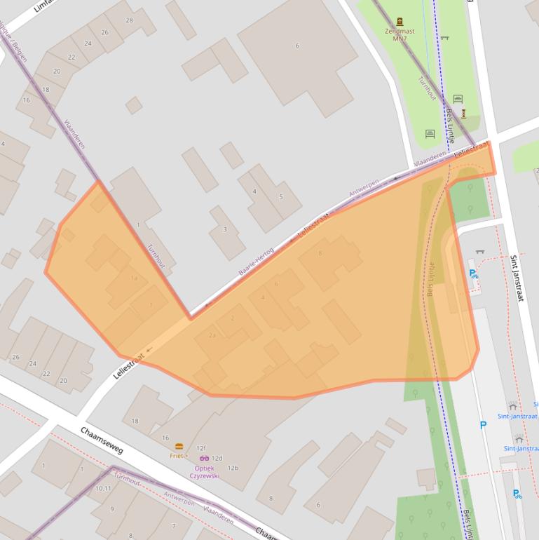 Kaart van postcodegebied 5111VK.