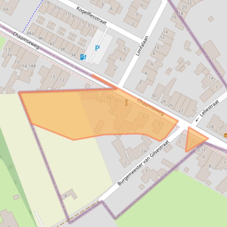 Kaart van postcodegebied 5111VL.