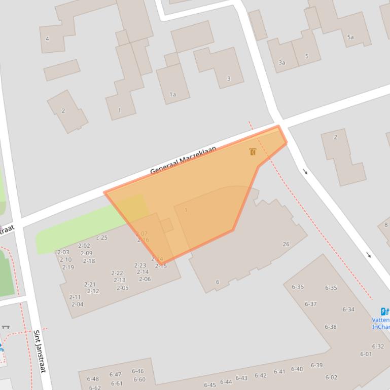 Kaart van postcodegebied 5111VV.