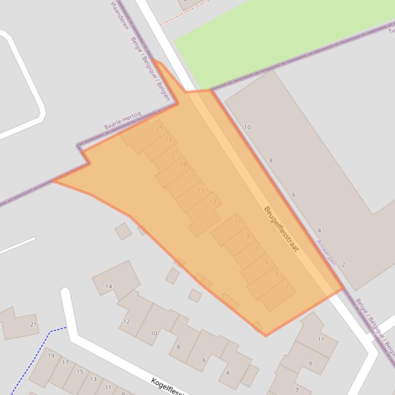 Kaart van postcodegebied 5111WD.