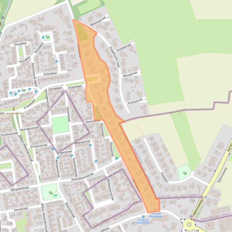 Kaart van postcodegebied 5111XE.