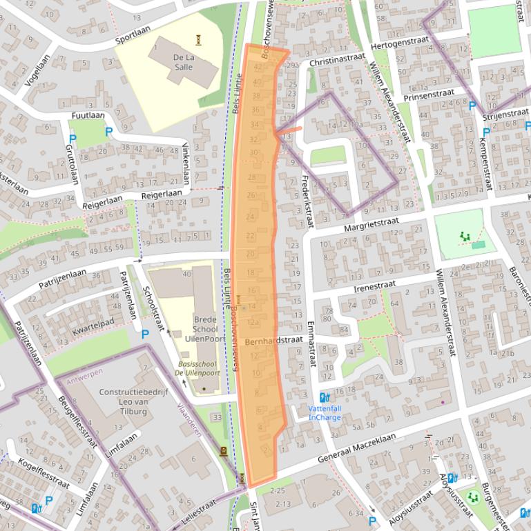 Kaart van postcodegebied 5111XH.