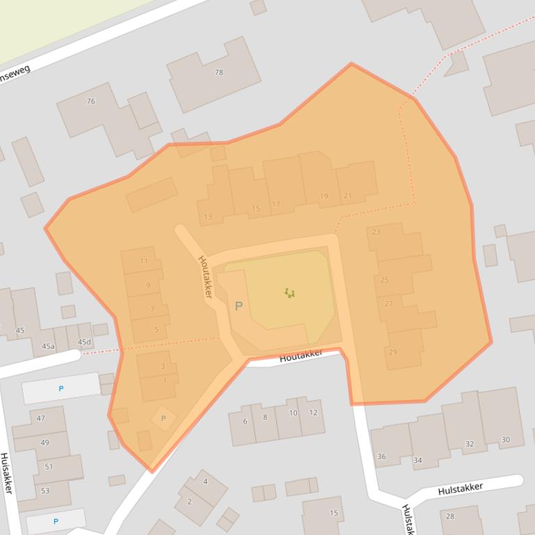Kaart van postcodegebied 5111XW.