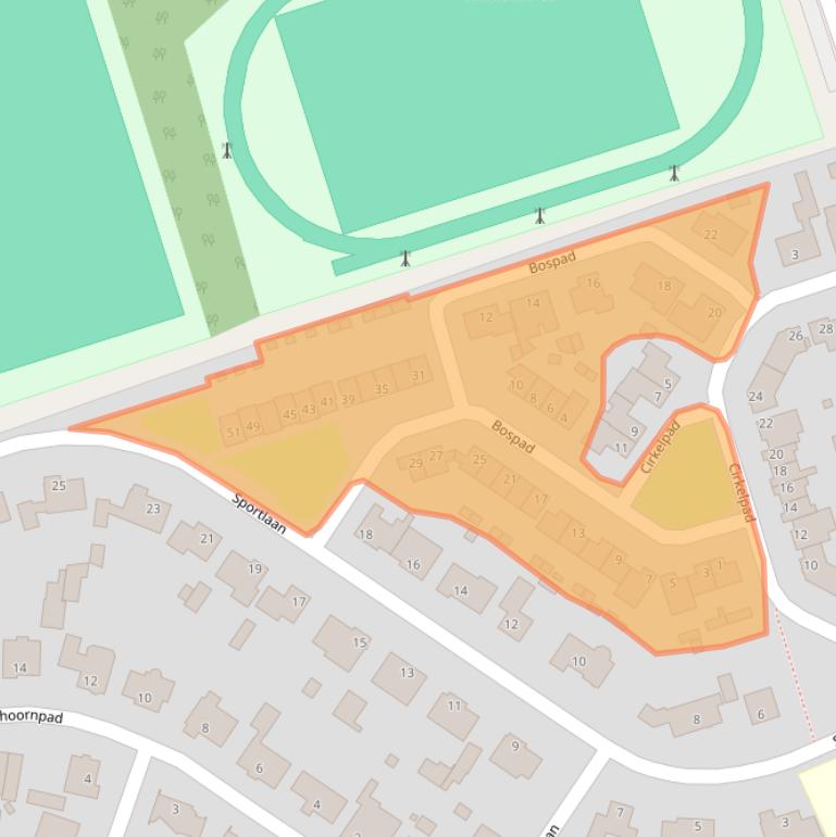 Kaart van postcodegebied 5111XZ.