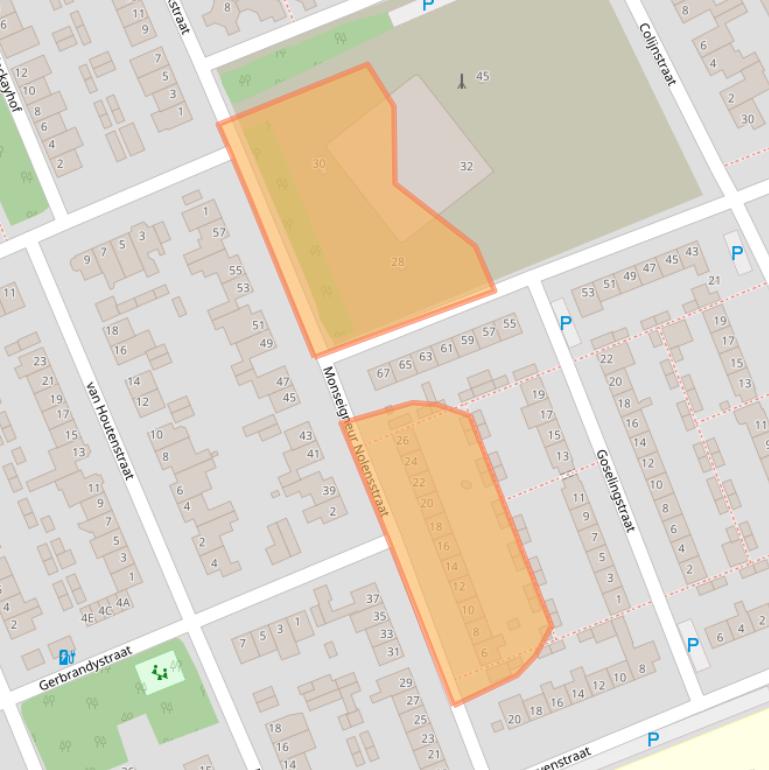 Kaart van postcodegebied 5121AM.