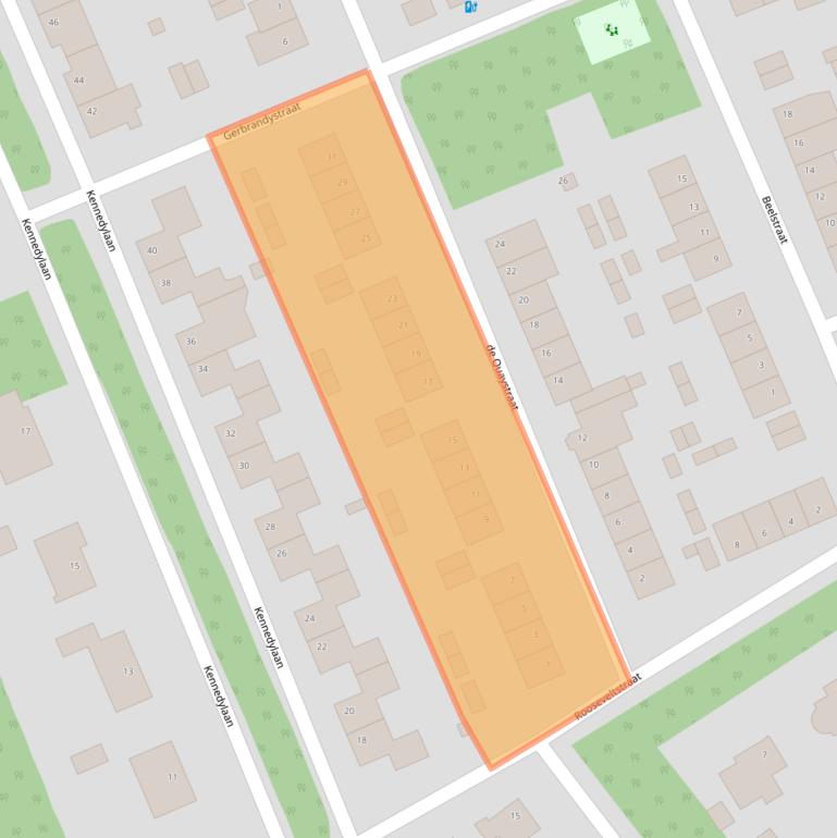 Kaart van postcodegebied 5121AP.