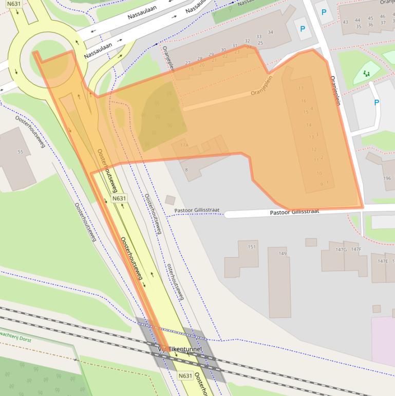 Kaart van postcodegebied 5121BD.