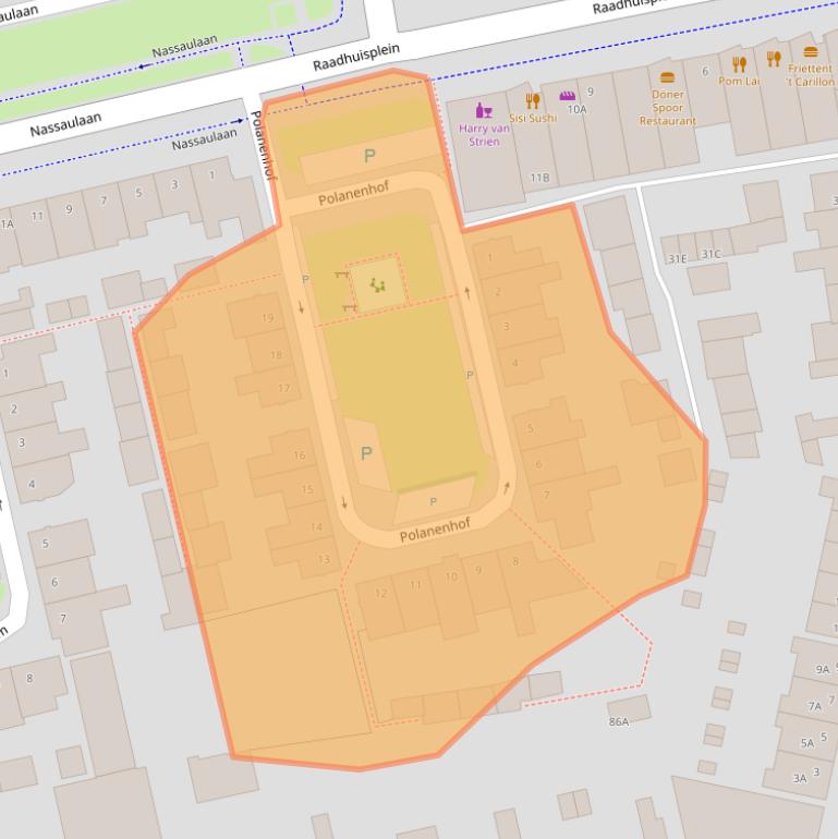 Kaart van postcodegebied 5121BL.