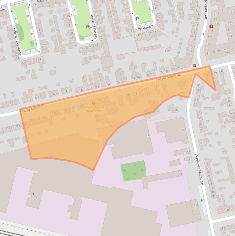 Kaart van postcodegebied 5121CC.