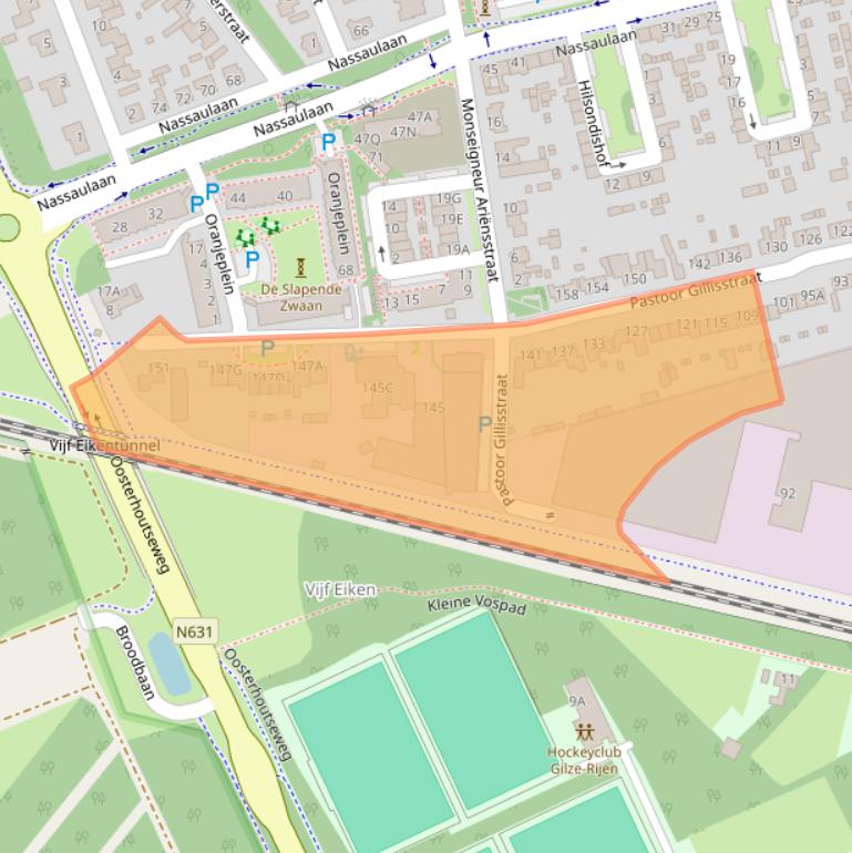 Kaart van postcodegebied 5121CD.