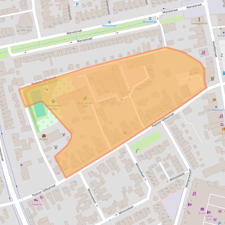 Kaart van postcodegebied 5121CE.