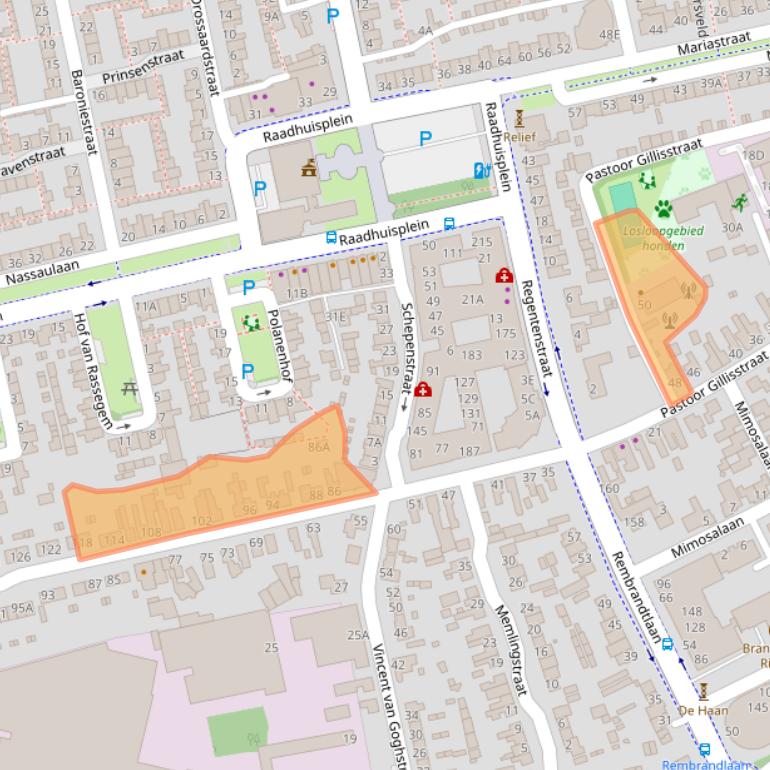 Kaart van postcodegebied 5121CG.