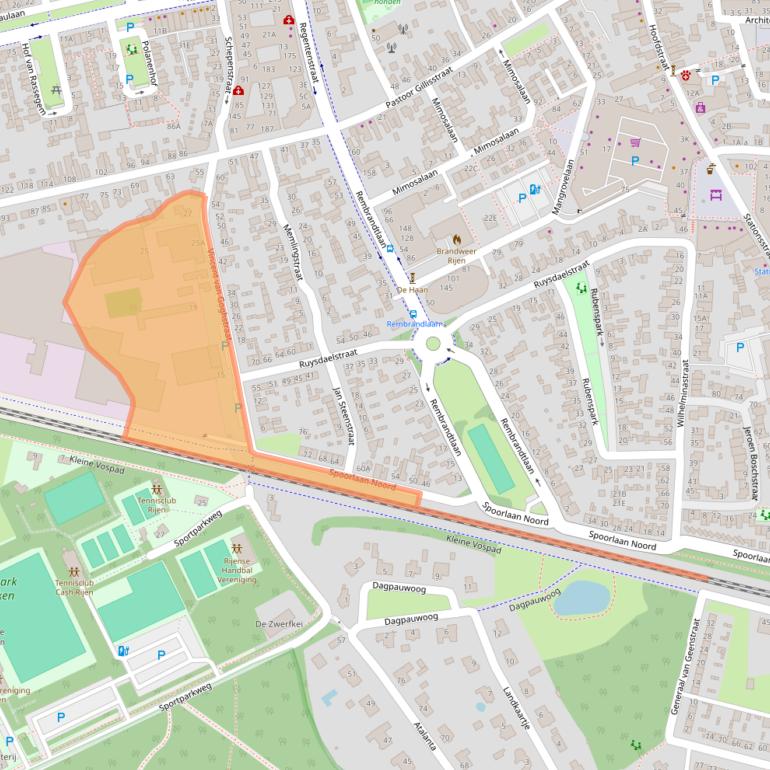 Kaart van postcodegebied 5121CK.