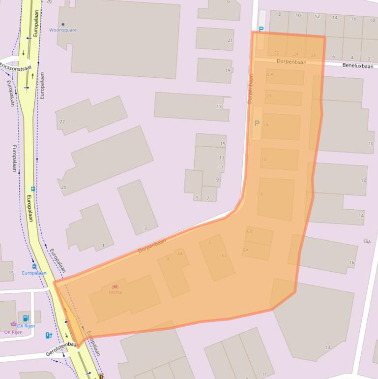 Kaart van postcodegebied 5121DG.