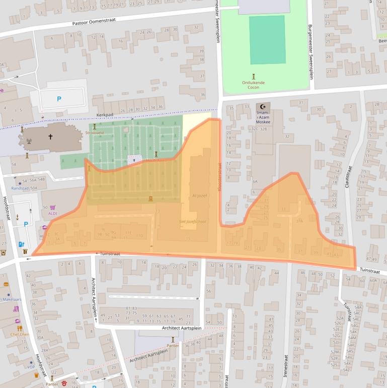 Kaart van postcodegebied 5121EG.
