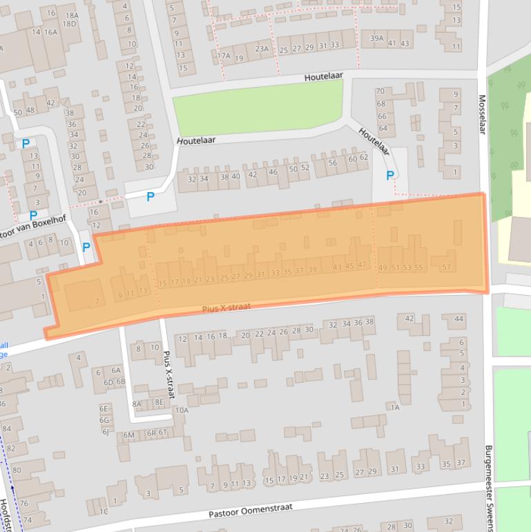 Kaart van postcodegebied 5121EP.