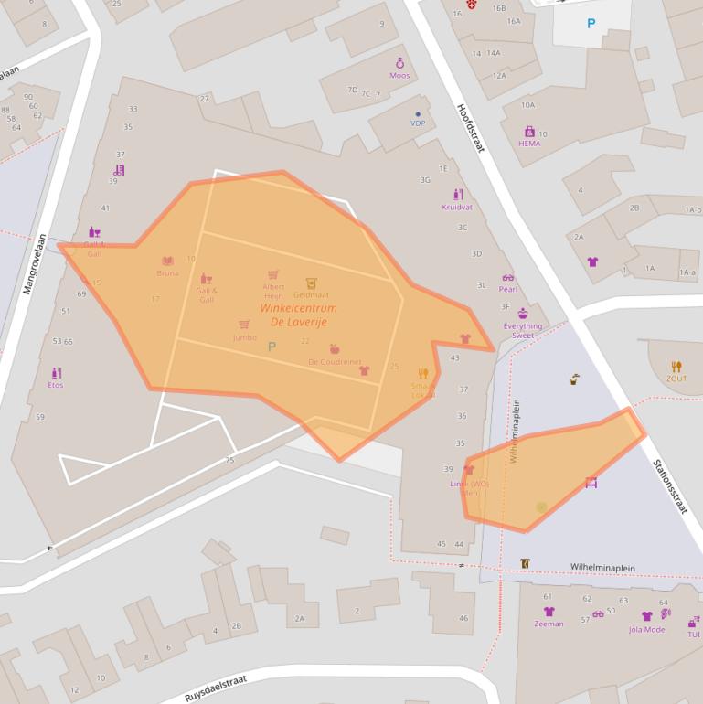 Kaart van postcodegebied 5121ES.