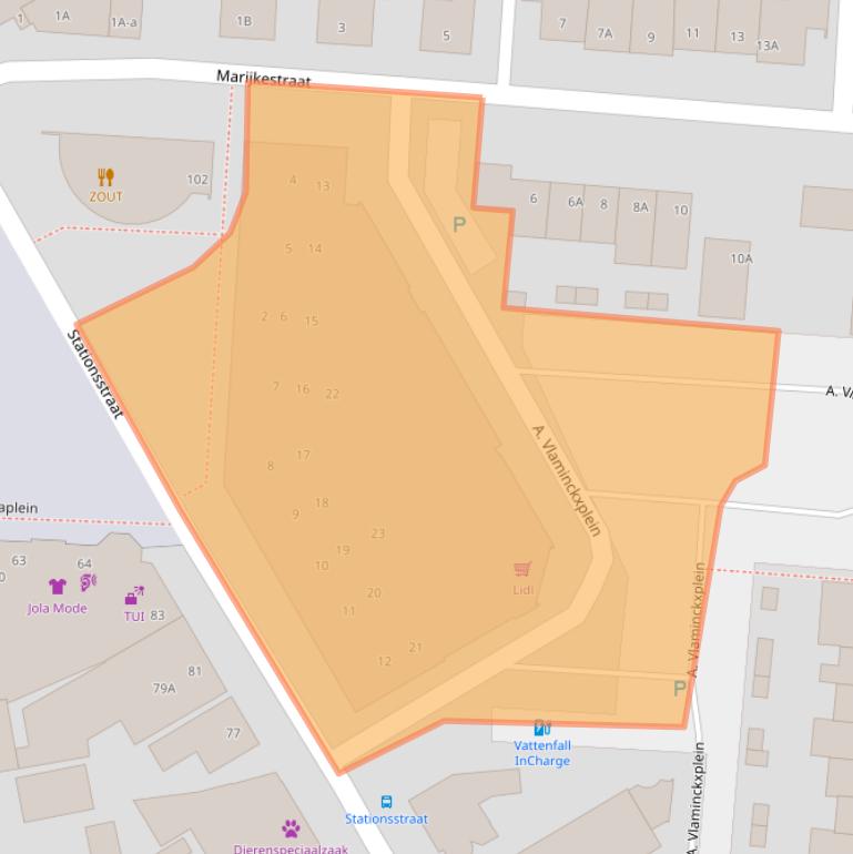 Kaart van postcodegebied 5121EX.