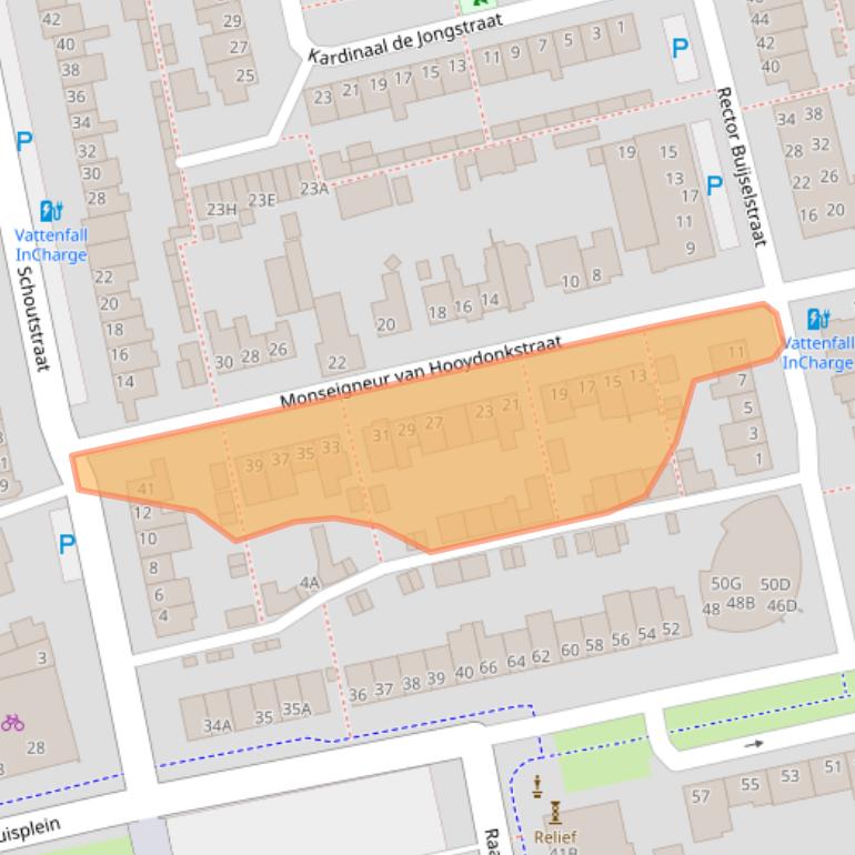 Kaart van postcodegebied 5121JR.