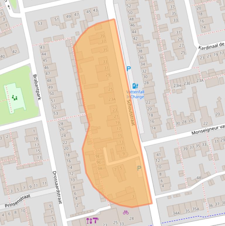 Kaart van postcodegebied 5121KA.