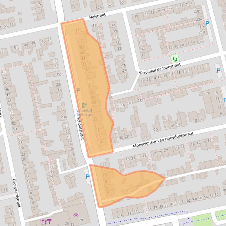 Kaart van postcodegebied 5121KB.