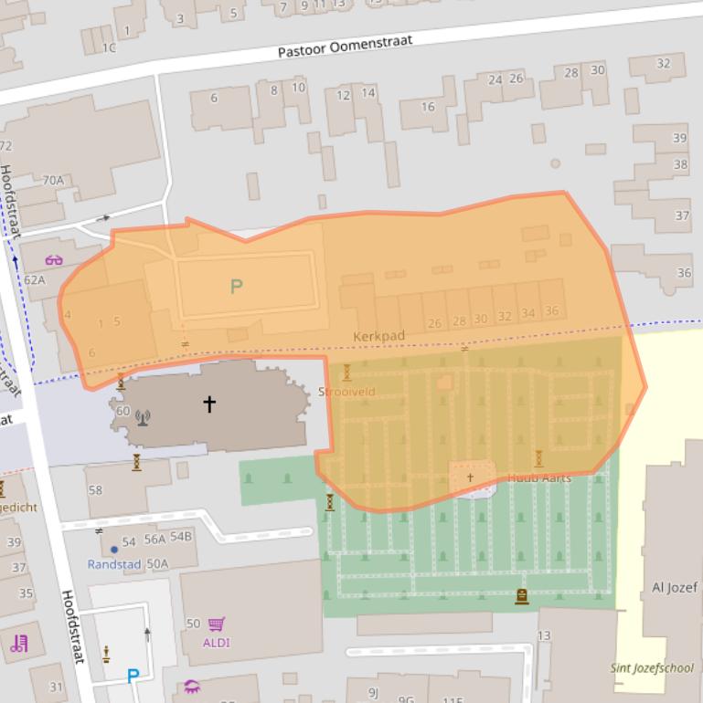 Kaart van postcodegebied 5121KZ.