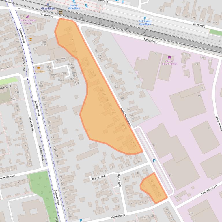 Kaart van postcodegebied 5121LH.