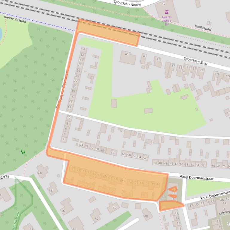 Kaart van postcodegebied 5121LW.