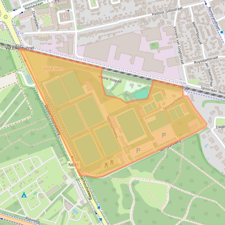 Kaart van postcodegebied 5121MP.