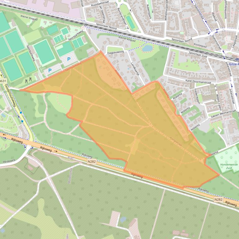 Kaart van postcodegebied 5121MR.