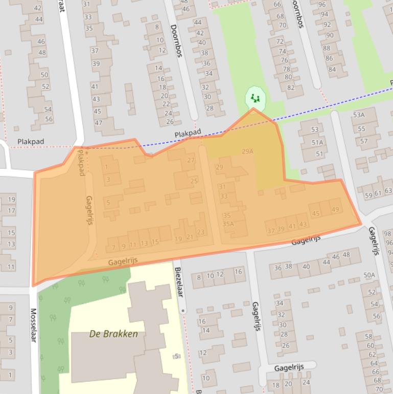 Kaart van postcodegebied 5121NB.