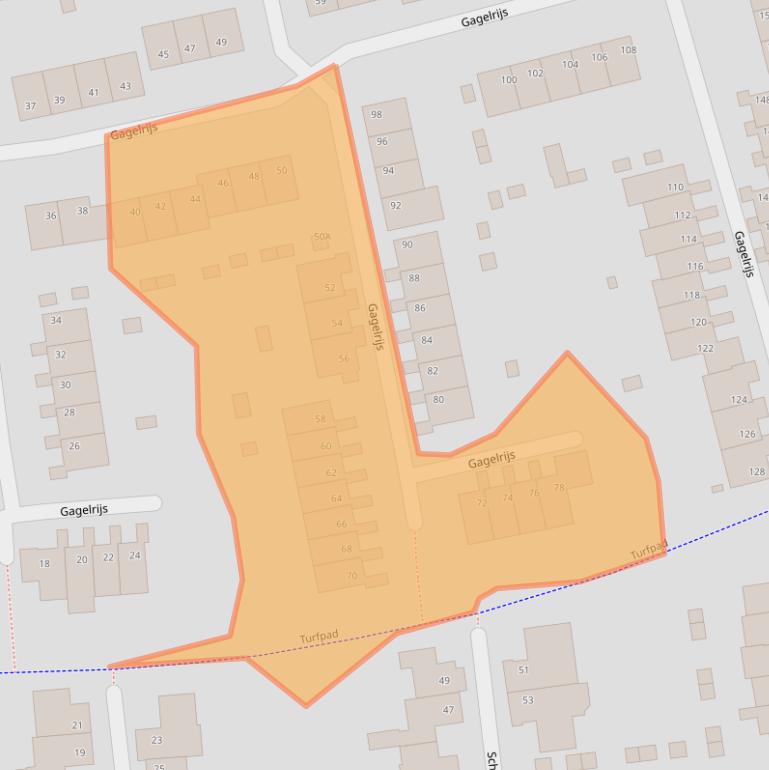 Kaart van postcodegebied 5121NE.