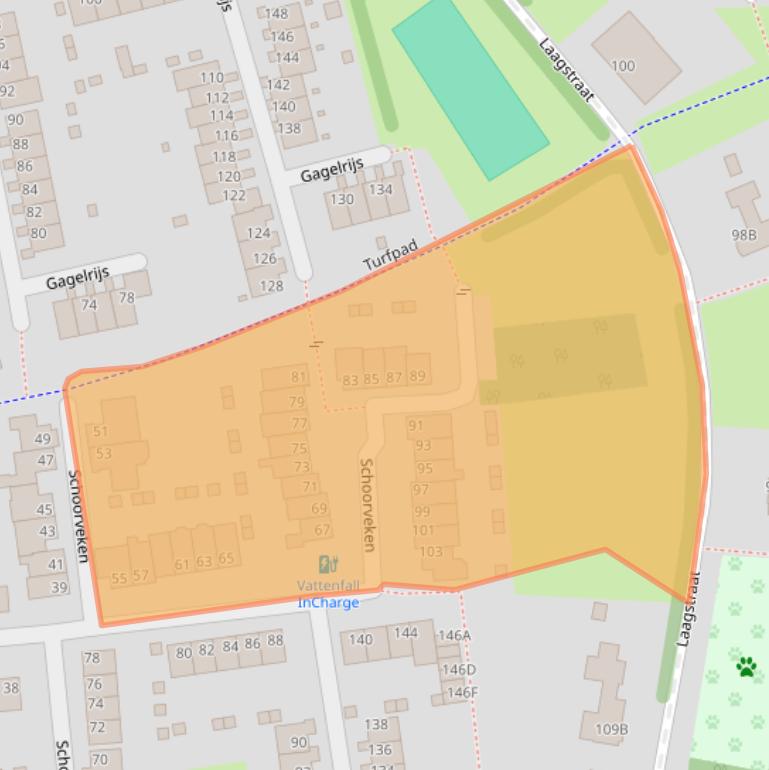 Kaart van postcodegebied 5121NK.