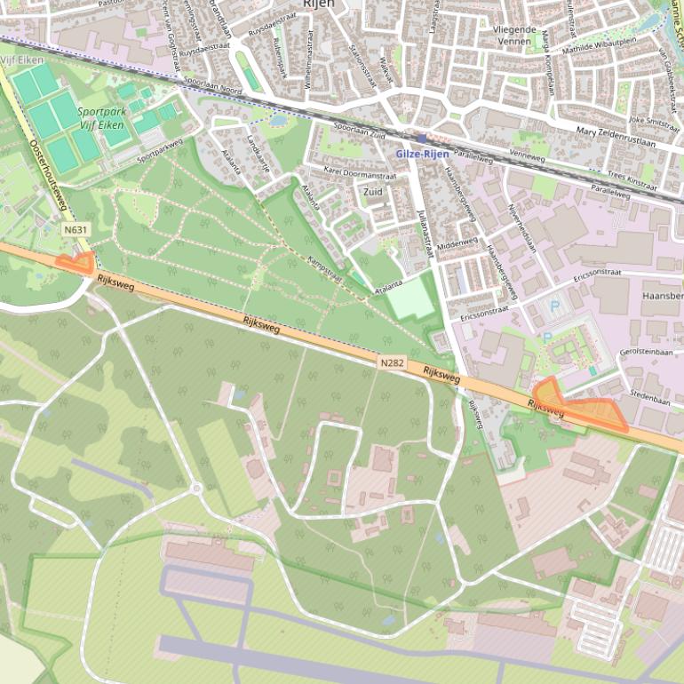 Kaart van postcodegebied 5121RC.